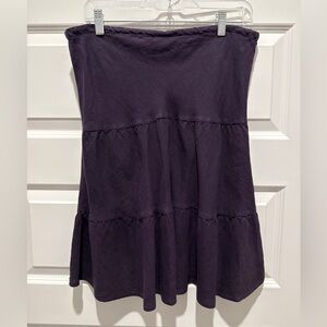 allen allen 100% linen purple skirt, drawstring waist, tiered design. Size Small